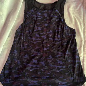 Lulu Lemon Blue/Black Hi-Lo Camo Tank Top